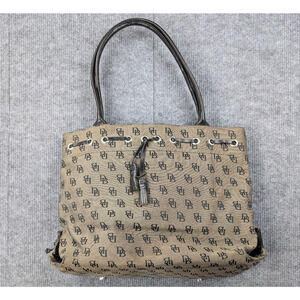 Dooney & Bourke Signature Tassel Tote Brown Monogram Timeless Old Money Minimal